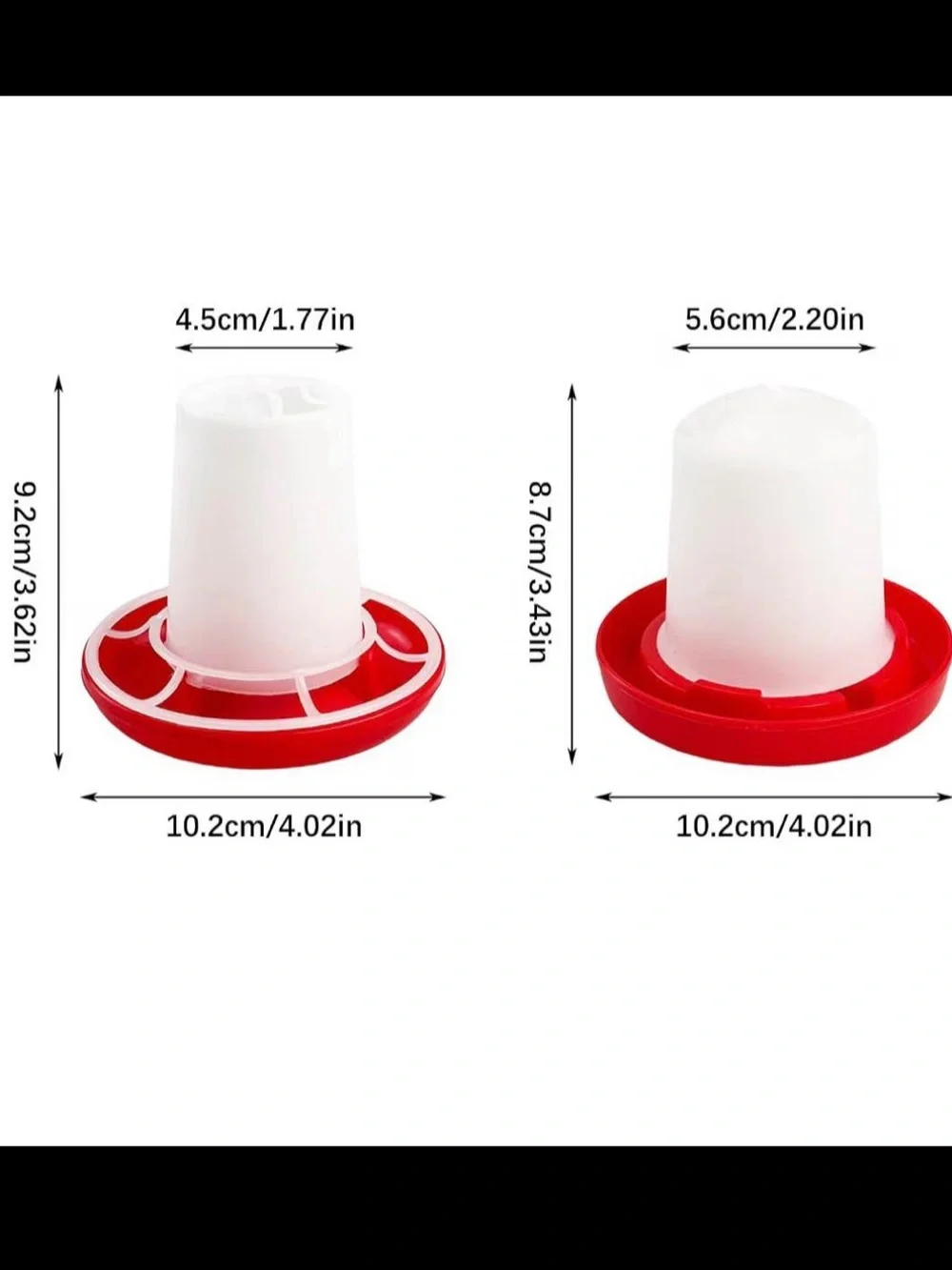 Red & White Poultry Waterer / Feeder Set